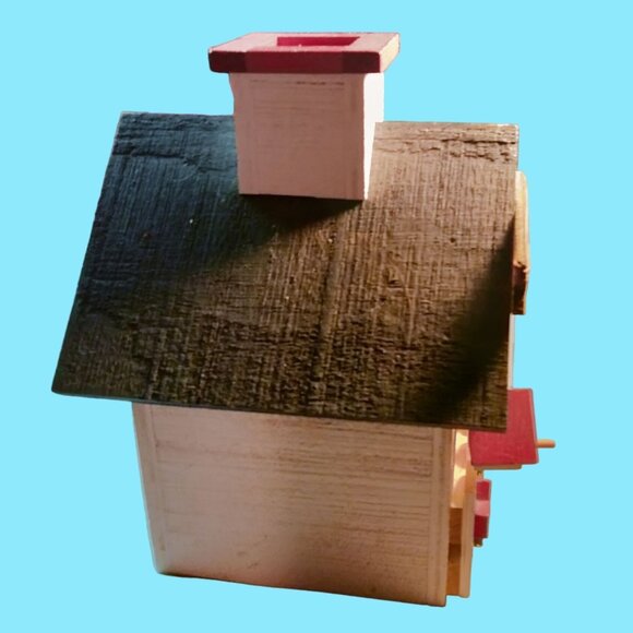 Wood Bird House God Bless America Patriotic Americana Red White Blue USA - Picture 3 of 9